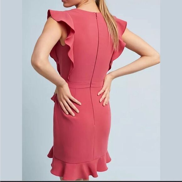 Anthropologie ML Monique Lhuillier Asymmetrical Ruffle Dress - Picture 3 of 10